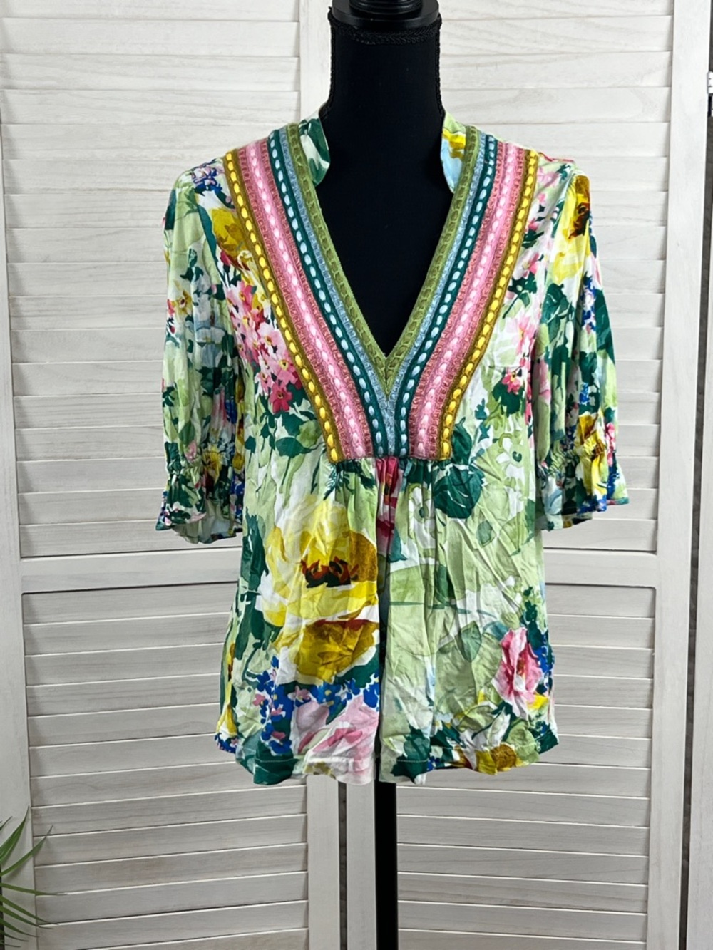 Anthropologie Bl-nk Blank London Secret Garden Stephanie Top XS - Picture 2 of 10